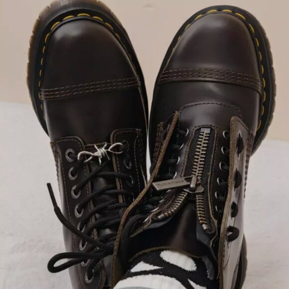 Dark Taupe - DR. MARTENS SINCLAIR ZIP UP ORLEANS LEATHER PLATFORM BOOTS MSRP$280 - Picture 12 of 16